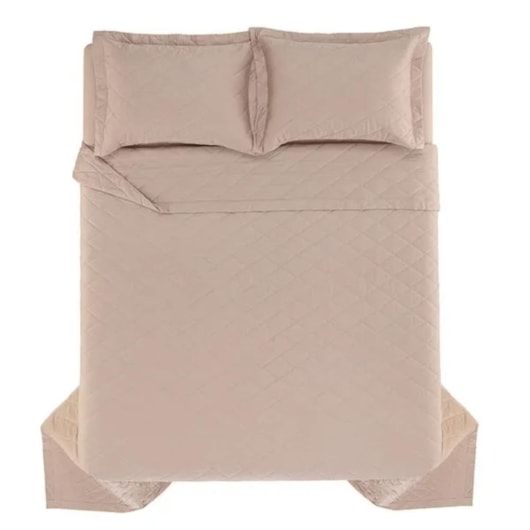 Jogo De Colcha Com Porta Travesseiro Bossa Casal Nude 300 Fios Karsten 220x260cm - Imagem principal - bd87ca59-c315-4f23-a943-ee96cad6554f