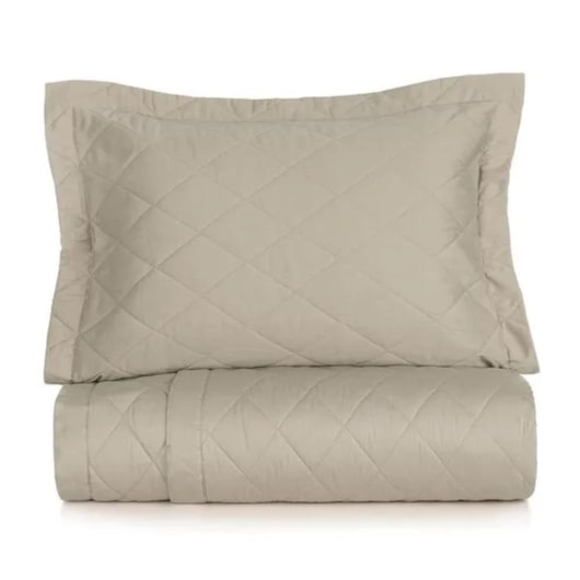 Jogo De Colcha Com Porta Travesseiro Bossa King Areia 300 Fios Karsten 290x260cm - Imagem principal - 1d212dcc-6d4b-460b-af53-c22aeefba40b