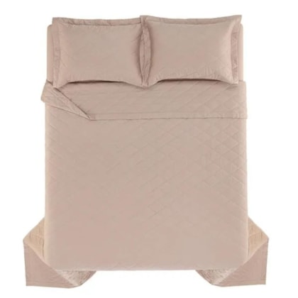 Jogo De Colcha Com Porta Travesseiro Bossa King Nude 300 Fios Karsten 290x260cm