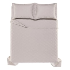 Jogo De Colcha Com Porta Travesseiro Bossa Prata Casal Cinza 300 Fios Karsten 220x260cm