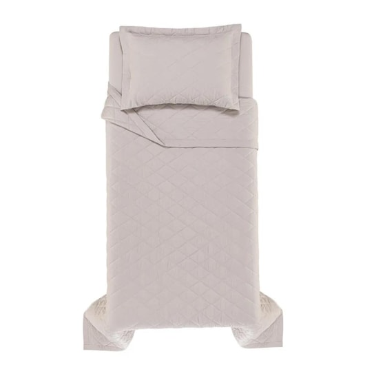 Jogo De Colcha Com Porta Travesseiro Bossa Prata Solteiro Cinza Karsten 180x260cm - Imagem principal - e1c4d72c-f8c9-48d0-91ff-0db9e0f28446