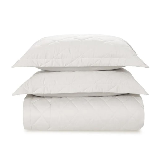 Jogo De Colcha Com Porta Travesseiro Bossa Queen Branco 300 Fios Karsten 240x260cm - Imagem principal - dec9638e-a22f-46e9-a01a-ce9a61e09b85