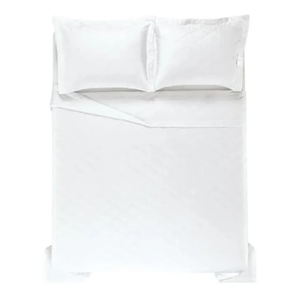 Jogo De Colcha Com Porta Travesseiro Bossa Queen Branco 300 Fios Karsten 240x260cm