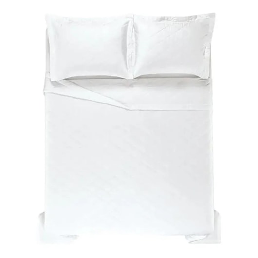 Jogo De Colcha Com Porta Travesseiro Bossa Queen Branco Karsten 240x260cm - Imagem principal - 9e90d3a5-bed0-477e-8dd0-19bce89589db