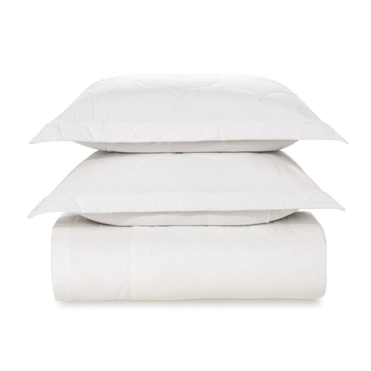 Jogo De Colcha Com Porta Travesseiro King Branco 200 Fios Karsten 290x260cm - Imagem principal - 6d8d2a26-ee4b-461d-af6f-5ea061da063d