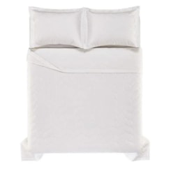 Jogo De Colcha Com Porta Travesseiro Queen Branco 200 Fios Karsten 240x260cm