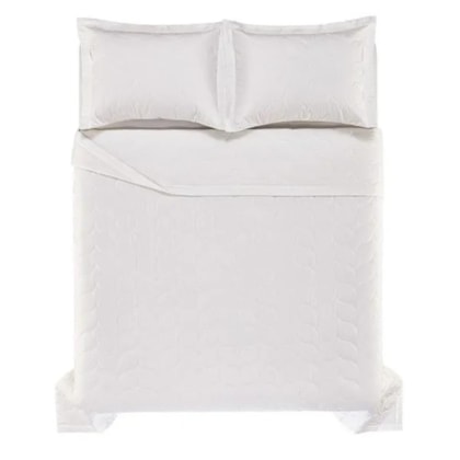 Jogo De Colcha Com Porta Travesseiro Super King Branco 200 Fios Karsten 320x270cm