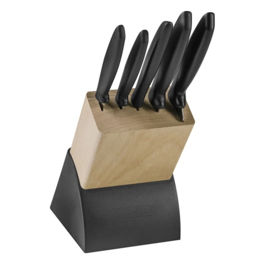 Jogo De Facas Em Inox Com 6 Peças Preto Tramontina Plenus 23498/028 - Imagem principal - e9291365-1345-4439-a1a1-054e60d7f07e