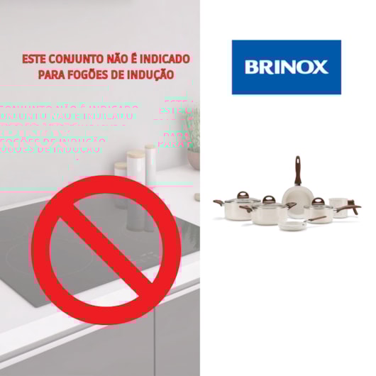 Jogo de Panelas 6 Peças Ceramic Life Smart Plus Vanilla Brinox - Imagem principal - 6714812d-321f-4410-b28e-7e2dbd4a1631