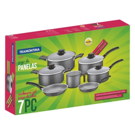 Jogo De Panelas Em Alumínio Com 7 Peças Tramontina Turim 20298/664 - Imagem principal - 7985e52d-c7c4-4e89-93f3-82edfee91f25