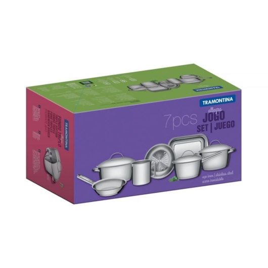 Jogo De Panelas Em Inox Allegra Com 7 Peças 65650/170 Tramontina - Imagem principal - 0944fd17-5d87-4b1f-b93c-ed5f08c4edf3