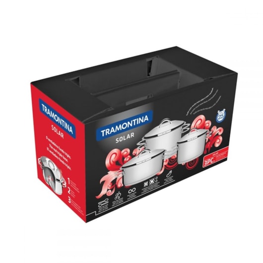 Jogo De Panelas Em Inox Solar Com 3 Peças 65510/740 Tramontina - Imagem principal - 89db4cf2-d2af-4c55-9ca0-19aaf43b5242
