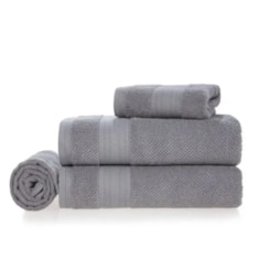 Jogo De Toalha De Banho Com 4 Peças Empire Cinza Urbano Karsten 70x135cm