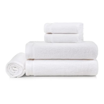 Jogo De Toalha De Banho Com 5 Peças Imperial Branco Karsten 70x140cm