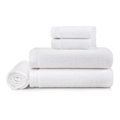 Jogo De Toalha De Banho Com 5 Peças Imperial Branco Karsten 86x150cm