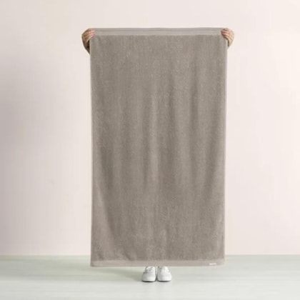 Jogo De Toalha De Banho Com 5 Peças Imperial Cinza Lunar Com Marrom Karsten 86x150cm