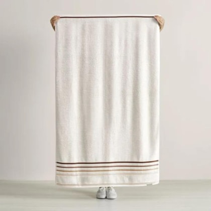 Jogo De Toalha De Banho Com 5 Peças Lumina Ivory Com Ferrugem Karsten 86x150cm