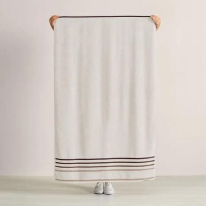 Jogo De Toalha De Banho Com 5 Peças Lumina Ivory Karsten 86x150cm