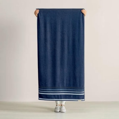 Jogo De Toalha De Banho Com 5 Peças Lumina Naútico Com Azul Karsten 70x140cm