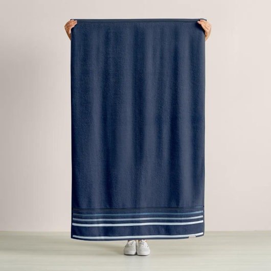 Jogo De Toalha De Banho Com 5 Peças Lumina Naútico Com Azul Karsten 86x150cm - Imagem principal - c9303030-f965-43c9-b8d5-c3be85103a06