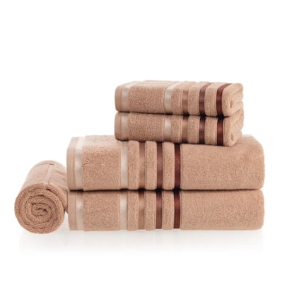 Jogo De Toalha De Banho Com 5 Peças Lumina Rosa Deserto Com Ferrugem Karsten 86x150cm