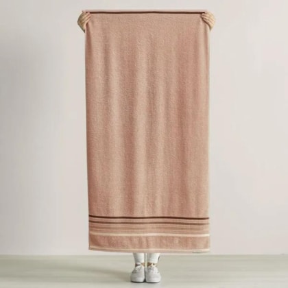 Jogo De Toalha De Banho Com 5 Peças Lumina Rosa Deserto Com Marrom Sienna Karsten 70x140cm