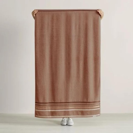 Jogo De Toalha De Banho Com 5 Peças Lumina Rosa Deserto Com Marrom Sienna Karsten 86x150cm - Imagem principal - 11fe65e2-cdd0-4b6c-adf6-d7bdd2f54dd3