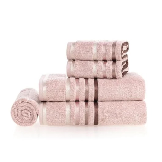 Jogo De Toalha De Banho Com 5 Peças Lumina Soft Rose Karsten 86x150cm - Imagem principal - 3592c087-a139-41a5-99ba-144e507c7cda