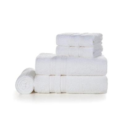 Jogo De Toalha De Banho Com 5 Peças Unika Branco Karsten 86x150cm