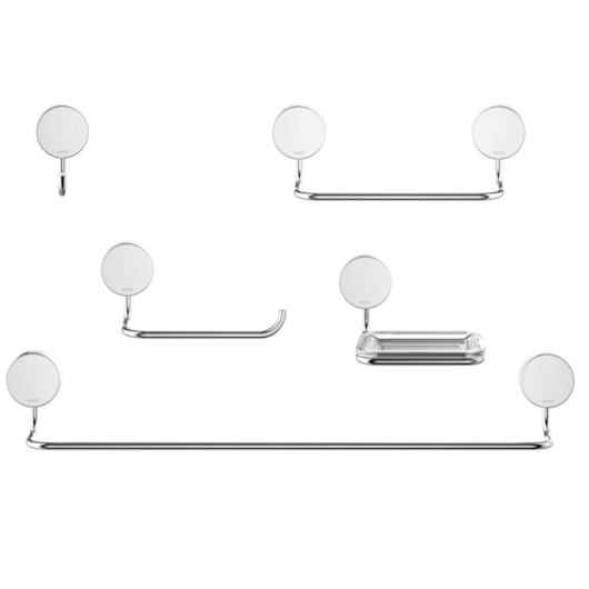 Kit Acessório 5 Peças Dot Cromado Docol - Imagem principal - 87430380-6f07-4794-ac9d-f71111537c6d
