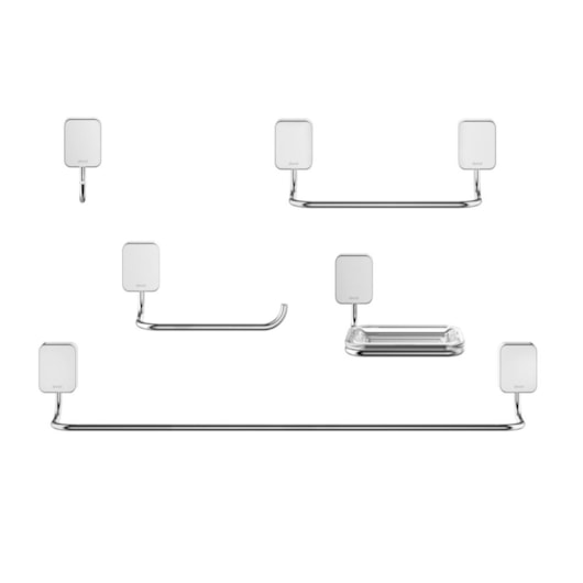 Kit Acessórios 5 peças Pop Cromado Docol - Imagem principal - 47724fe9-3dd5-4b0c-80dd-baa4d5772f6a