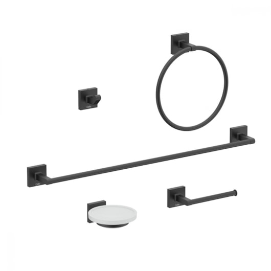 Kit Acessórios Com 5 Peças Up Preto Matte Celite - Imagem principal - 575bfaf1-14bf-4d72-ab68-c8a11975d91f