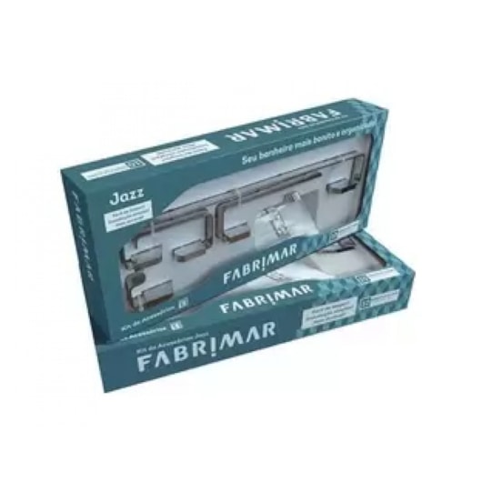 Kit Acessórios Para Banheiro Jazz Com 5 Peças Cromado Fabrimar - Imagem principal - f1e74e09-abf1-4a08-a4ec-f5449e6919e5