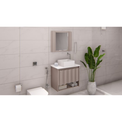 Kit Armário Treviso Com Pia Quinto Gianduia Rorato 63cm