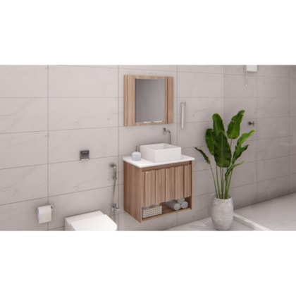 Kit Armário Treviso Com Pia Quinto Nogal Rorato 63cm 