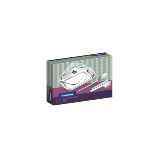 Kit Assar E Servir Cosmos Inox Tramontina 3 Peças - Imagem principal - 0bdbd562-7cd7-40d0-a7a9-d8e8d8d45125