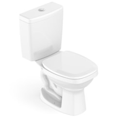 Kit Bacia Com Ecoflush Com Assento Em Polipropileno E Itens De Instalação