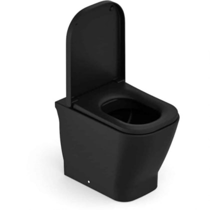 Kit bacia convencional, assento termofixo com queda amortecida e complementos e instalação gap matte black Roca