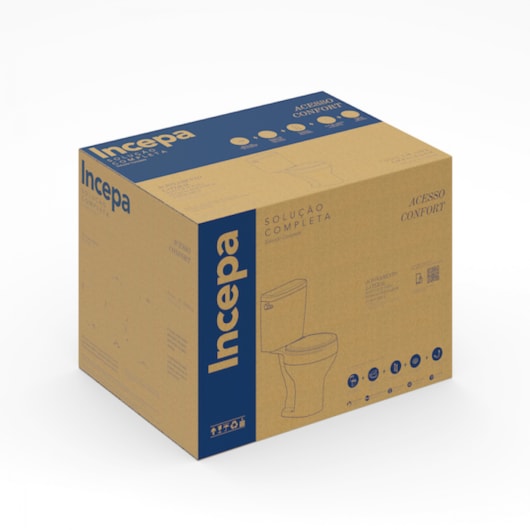 Kit Bacia De Acessibilidade com Caixa Acoplada com Acionamento Lateral e Itens de Instalação Incepa - Imagem principal - 88b2d7dc-d823-4d3d-a207-0e1433199fdf