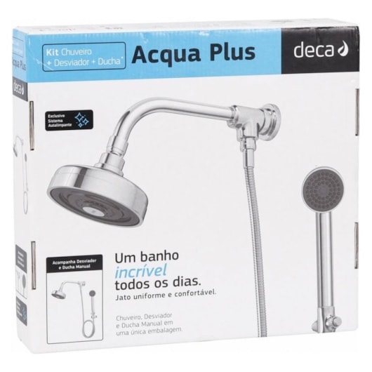 Kit Chuveiro Acqua Plus Com Desviador Universal E Ducha Max Cromado Deca - Imagem principal - 413b7927-c09b-43f7-8b33-f14d5c19a19c