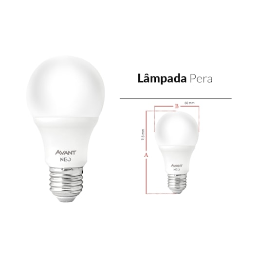 Kit Com 3 Lâmpadas Inteligentes LED Smart Wi-Fi Bulbo Pera NEO 10W Luz Dimerizável Amarela-Branca Base E27 Bivolt Avant - Imagem principal - c3acdc60-afba-4199-8c8d-e4449a6429b3