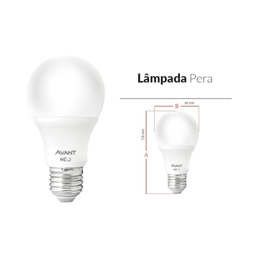 Kit Com 3 Lâmpadas Inteligentes LED Smart Wi-Fi Bulbo Pera NEO 10W Luz Dimerizável Amarela-Branca Base E27 Bivolt Avant - Imagem principal - 4f2825cb-c130-4421-bd88-e4481413550d