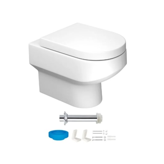 Kit Completo Vaso Sanitário Convencional Assento E Acessórios Carrara Branco Deca - Imagem principal - ec2fa064-4711-40a5-a3c7-393b34bedc6e