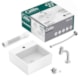 Kit Cuba de Apoio Quadrada Com Mesa Q6 35x35cm Branco Brilho com Torneira de Bica Baixa Cromada e Itens de Instalação Basic Celite - 4fcfd5d4-a19b-44a1-a0a6-a78c1713737d