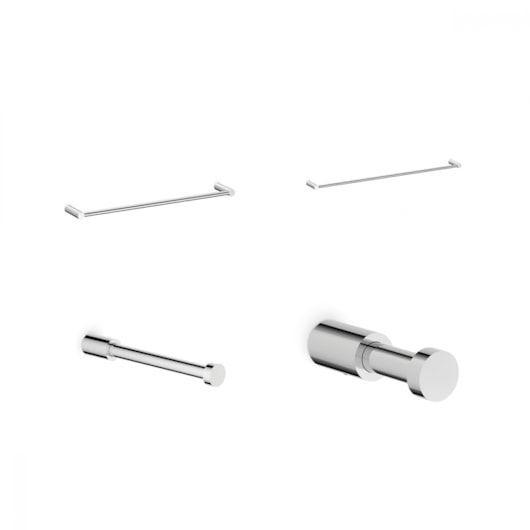 Kit De Acessórios 4 Peças Flow Cromado Celite - Imagem principal - 31fc0350-188b-4a39-a8b5-9b5bb141b097