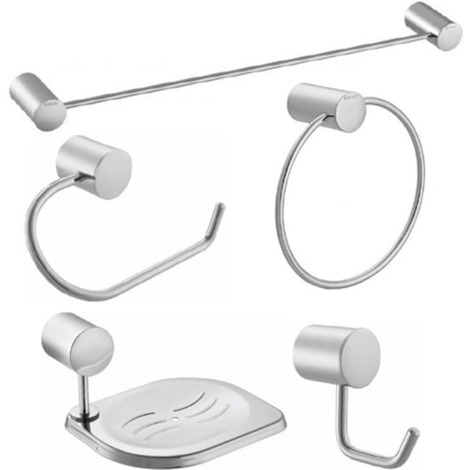 Kit De Acessórios Com 5 Peças Atria Cromada Meber - Imagem principal - cc7963d0-8144-4f24-9988-4b9701a28c25