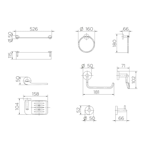 Kit De Acessórios Com 5 Peças Hope Cromado Docol - Imagem principal - d061e3e5-17d0-46ed-88a7-1ad6f8b34423