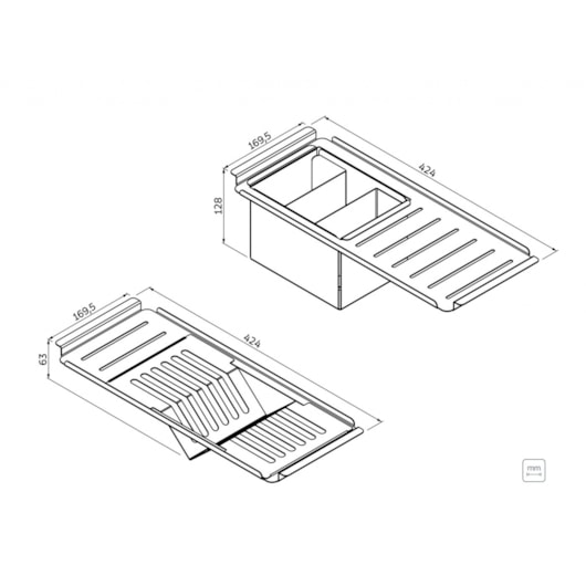 Kit De Acessórios Em Aço Inox Para Cubas Quadrum Design Collection - Imagem principal - 2391c09d-c715-4030-8132-91afdee0cef1