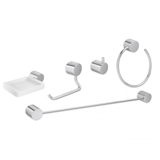 Kit De Acessórios Para Banheiro Com 5 Peças Flex Cromado Deca - Imagem principal - 72f950cb-777d-47c9-a234-9b5169cbe6a8