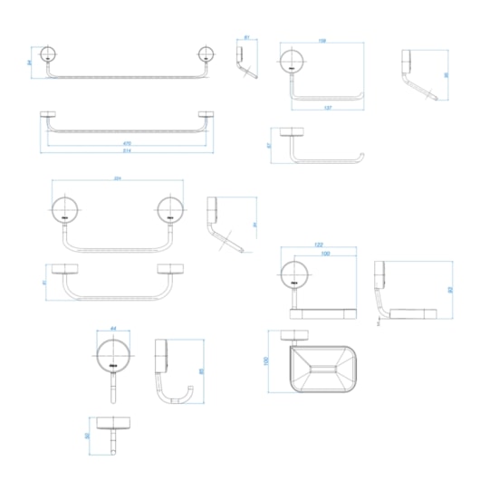 Kit De Acessórios Para Banheiro Com 5 Peças Net Cromado Deca - Imagem principal - 5bd5b343-1293-480e-bf90-e5ea7b646279